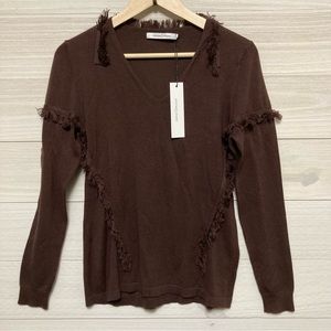 NWT Stitches & Stripes fringe sweater size medium
